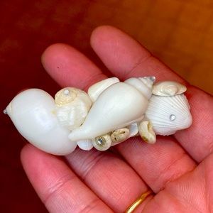 All White Handmade Shell Barrette